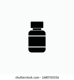 Medical Pill Bottle Icon. Vector Sign Symbol Isolated.