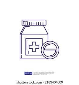 Medical Pill Bottle Line Icon