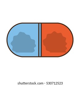 medical pill capsule drugs blue and red vector illustration eps 10