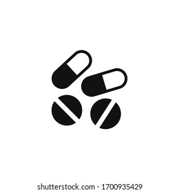 Medical Pill and drugs Editable Vector EPS Symbol Illustration.