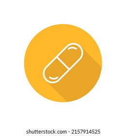 Medical pill flat icon with shadow