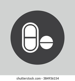 Medical pill icon. Drugs symbol.