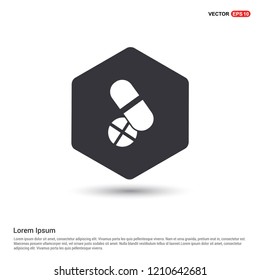 Medical pill icon Hexa White Background icon template - Free vector icon