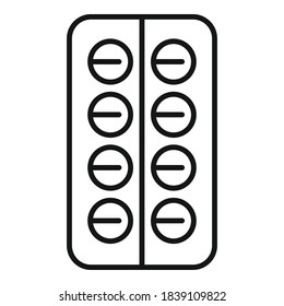 Medical pill icon. Outline medical pill vector icon for web design isolated on white background