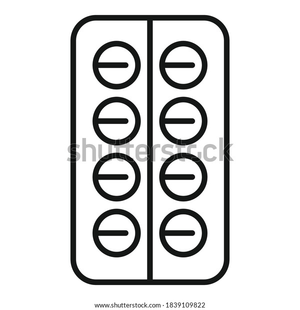 Medical pill icon. Outline medical\
pill vector icon for web design isolated on white\
background
