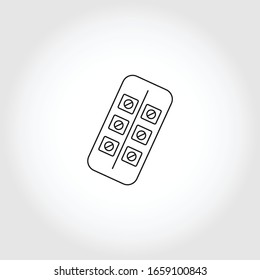 medical pill icon. Tablets isolated vector line icon