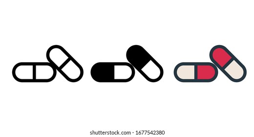 Medical pill icon vector design template