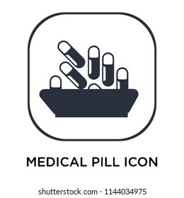 Medical pill icon vector isolated on white background for your web and mobile app design, Medical pill logo concept