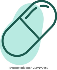 Medical pill, illustration, vector on a white background.