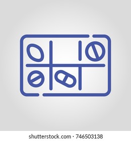 Medical pill isolated flat vector linear icon