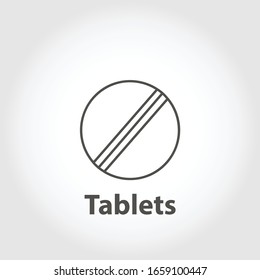 medical pill isolated vector line icon