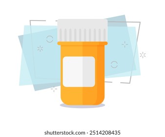 Medical pill jar illustration. Blank label, pharmacy, bottle, container. Medicine concept. Can be used for topics like treatment, prescription, medication