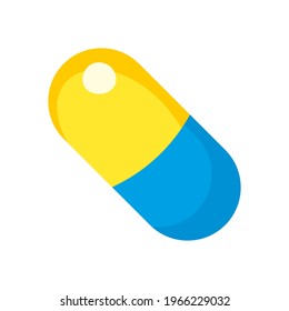 medical pill on white background