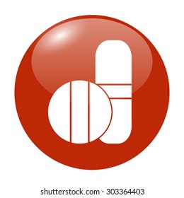 Medical pill sign icon. Flat design style eps 10