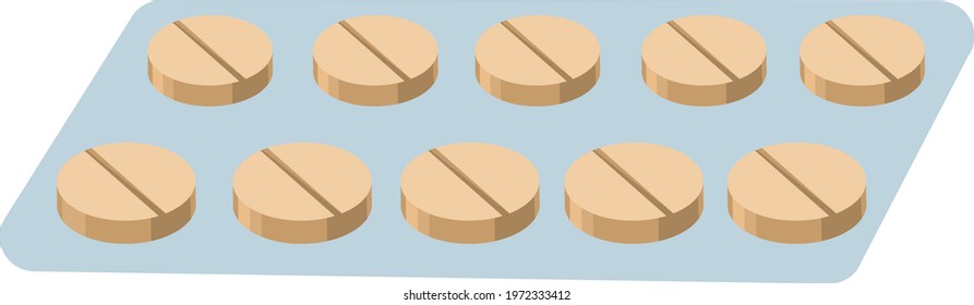 Medical pill or tablet isolated