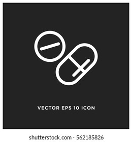 Medical pill vector icon