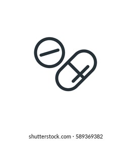 Medical pill vector icon