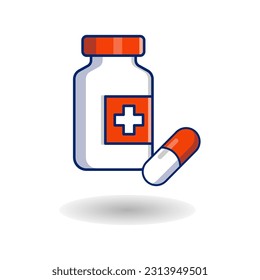 Medical pills bottle free icon vector on trendy design