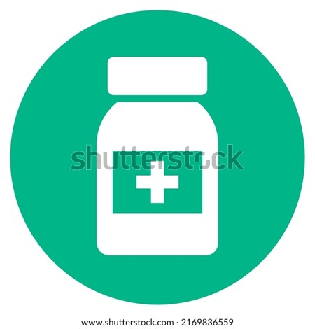 Medical pills bottle vector icon isolated on white background