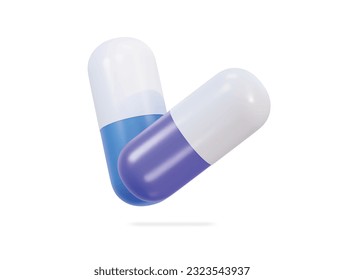 medical Pills capsule drug flying 3d icon vector illustration