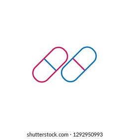 Medical, pills colored icon. Element of medicine illustration. Signs and symbols icon can be used for web, logo, mobile app, UI, UX on white background