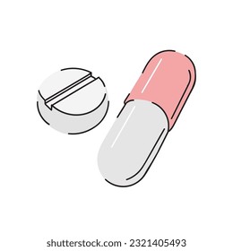 Medical pills or dietary supplements. Vector illustration