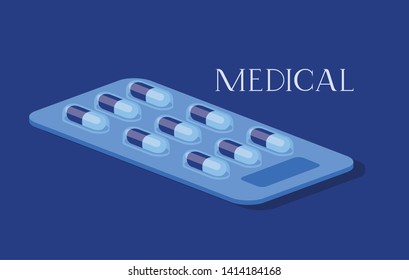 medical pills drugs icon vector illustration