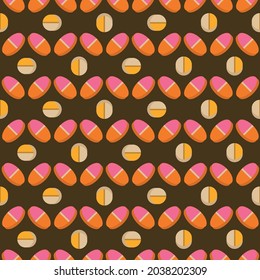 Medical Pills Geometric Vector Seamless Background Pattern