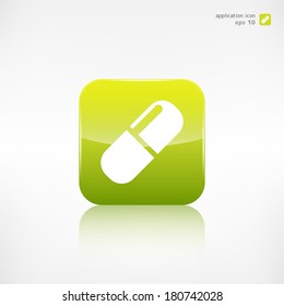 Medical pills icon. Application button.