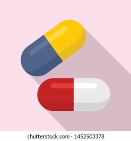 Medical pills icon. Flat illustration of medical pills vector icon for web design