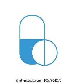 Medical pills icon isolated on white background. Medical pills icon for web site,medicine and logo. Thin line, vector illustration, eps 10