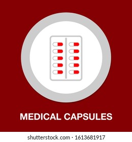 Medical Pills Icon, Medicine Icon, Health Tablet, Drug Symbol