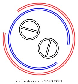 medical pills icon, medicine icon, health tablet, drug symbol, capsule and drug - healthcare icons. Thin line pictogram - outline editable stroke