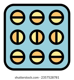 Medical pills icon outline vector. Clinic office. Care nurse color flat