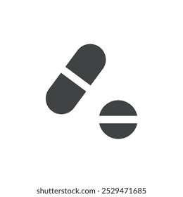Símbolo de vetor simples ícone de comprimidos médicos