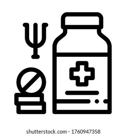 medical pills for mental disorder icon vector. medical pills for mental disorder sign. isolated contour symbol illustration