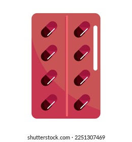 medical pills pack pharmacy icon isolated