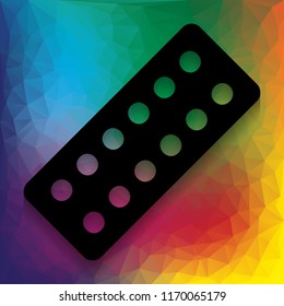 Medical Pills sign. Vector. Flat style black icon on white.