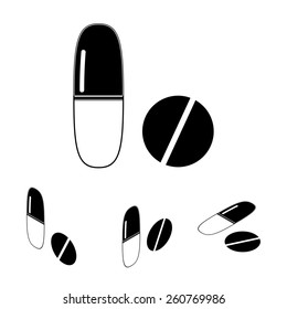 Medical pills vector icon. Flat isometric style