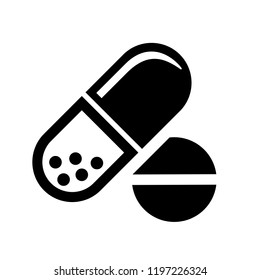 Medical pills vector icon illustration isolated on white background