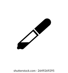 Pipeta médica, gotero, gota de Vector plano sólido icono aislado sobre fondo blanco.
