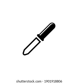 Medical Pipette, Lab Drop Picker. Flat Vector Icon illustration. Simple black symbol on white background. Medical Pipette, Lab Dropper Picker sign design template for web and mobile UI element