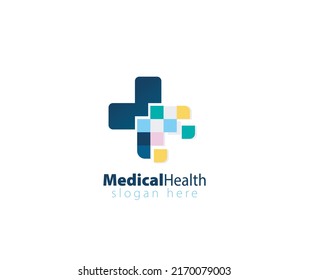 Medical Pixelated Cross Logo Pharmacy Brand