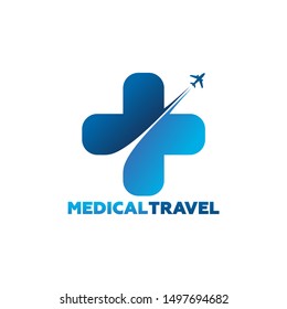 Medical Plane Travel Logo Template Design