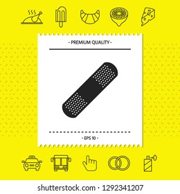 Medical  plaster, adhesive bandage icon. Graphic elements for your design