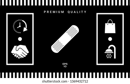 Medical  plaster, adhesive bandage icon. Graphic elements for your design
