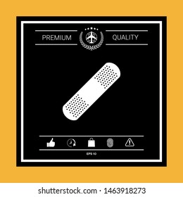 Medical plaster, adhesive bandage icon. Graphic elements for your design