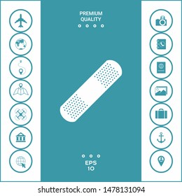 Medical plaster, adhesive bandage icon. Graphic elements for your design