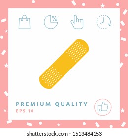 Medical plaster, adhesive bandage icon. Graphic elements for your design