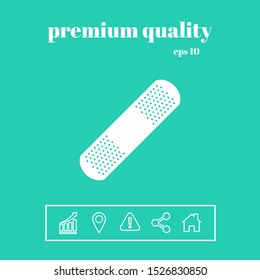 Medical plaster, adhesive bandage icon. Graphic elements for your design